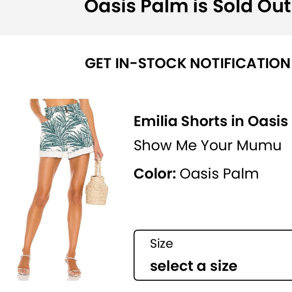 XS Show Me Your MuMu Emilia Shorts